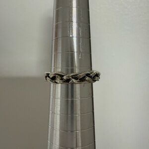 Elegant Silver Tone Braided Ring size 5.5